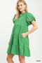 Umgee Puff Sleeve Tiered Babydoll Dress
