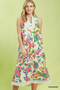 Umgee Paisley Floral Sleeveless Midi Dress