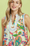 Umgee Paisley Floral Sleeveless Midi Dress