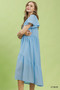 Umgee Textured Tiered Midi Dress with Side Pockets