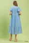 Umgee Textured Tiered Midi Dress with Side Pockets
