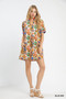 Umgee Jacquard Abstract Print Mini Dress