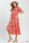 Umgee Paisley Print Midi Dress with Side Pockets