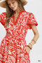 Umgee Paisley Print Midi Dress with Side Pockets
