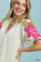 Umgee Floral Embroidered Textured Jacquard Dress