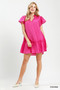 Umgee Textured Ruffle Hem Mini Dress