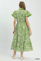 Umgee Paisley Print Midi Dress with Side Pockets