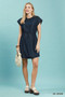 Umgee Drawstring Waist Frayed Denim Mini Dress