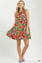 Umgee Abstract Print Sleeveless Shift Dress