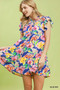 Umgee Floral Ruffle Mini Dress