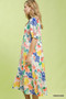 Umgee Watercolor Floral Tiered Midi Dress