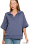 Zenana Scuba Collared Short Sleeve Pullover
