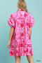 Umgee Floral Ruffle Hem Mini Dress