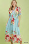 Umgee Mix Floral Border Print Midi Dress