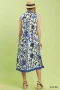 Umgee Floral Scroll Sleeveless Midi Dress