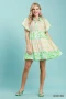 Umgee Mixed Floral Tiered Mini Dress with Flutter Sleeves