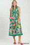 Umgee Paisley Floral Sleeveless Midi Dress