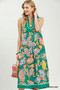 Umgee Paisley Floral Sleeveless Midi Dress