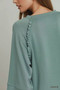 Umgee Ruffle Trim 3/4 Raglan Sleeve Top
