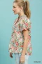 Umgee Floral Puff Sleeve Blouse