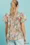 Umgee Floral Puff Sleeve Blouse