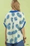 Umgee Paisley Print Contrast Trim Top