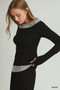Umgee Layered Twofer Long Sleeve Top