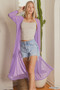 Zenana Mesh Open Front Cardigan