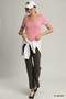 Umgee Sweetheart Neckline Front Double-Lined Top