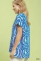 Umgee Geometric Print V-Neck Short Sleeve Top
