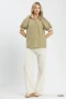 Umgee Botanical Print Blouse