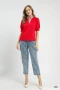 Umgee Striped Collar Popover Top