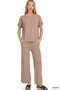 Zenana Viscose Round Neck Top & Pants Set