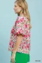 Umgee Floral Puff Sleeve Blouse with Scalloped Details