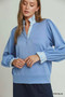 Umgee Stripe Ruffle Neck Long Sleeve Top