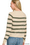 Zenana Lightweight Wool Blend Striped Round Neck Sweater