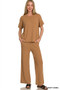 Zenana Viscose Round Neck Top & Pants Set