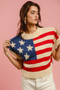 BiBi Star Patches American Flag Sleeveless Sweater