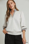 Umgee Stripe Ruffle Neck Long Sleeve Top