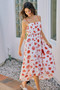 SO ME Shell Print Tiered Lined Midi Cami Dress With Belt