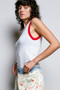 POL V-Neck Contrast Ribbed Sleeveless Tank