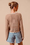 SO ME Open Knit Light Weight Sweater Cardigan With Contrast Wavy Scallop Edge