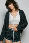 POL Open-Knit Floral Button Cardigan
