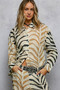 POL Two-Tone Printed Woven Spangle Long Sleeve Shirt