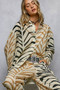 POL Two-Tone Printed Woven Spangle Long Sleeve Shirt