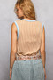 POL V-Neck Contrast Ribbed Sleeveless Tank