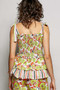 POL Floral Smocked Ruffled Cami with Tie Shoulder Straps