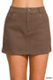 Zenana Cotton Twill Lined Mini Skirts