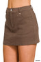 Zenana Cotton Twill Lined Mini Skirts