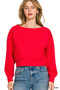 Zenana Scuba Cropped Boat Neck Pullover Sweatshirts